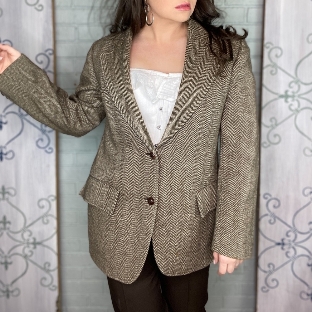 Vintage Cricketeer Blazer Sport Coat Tweed Brown Menswear Unisex Size 44 - Picture 5 of 15